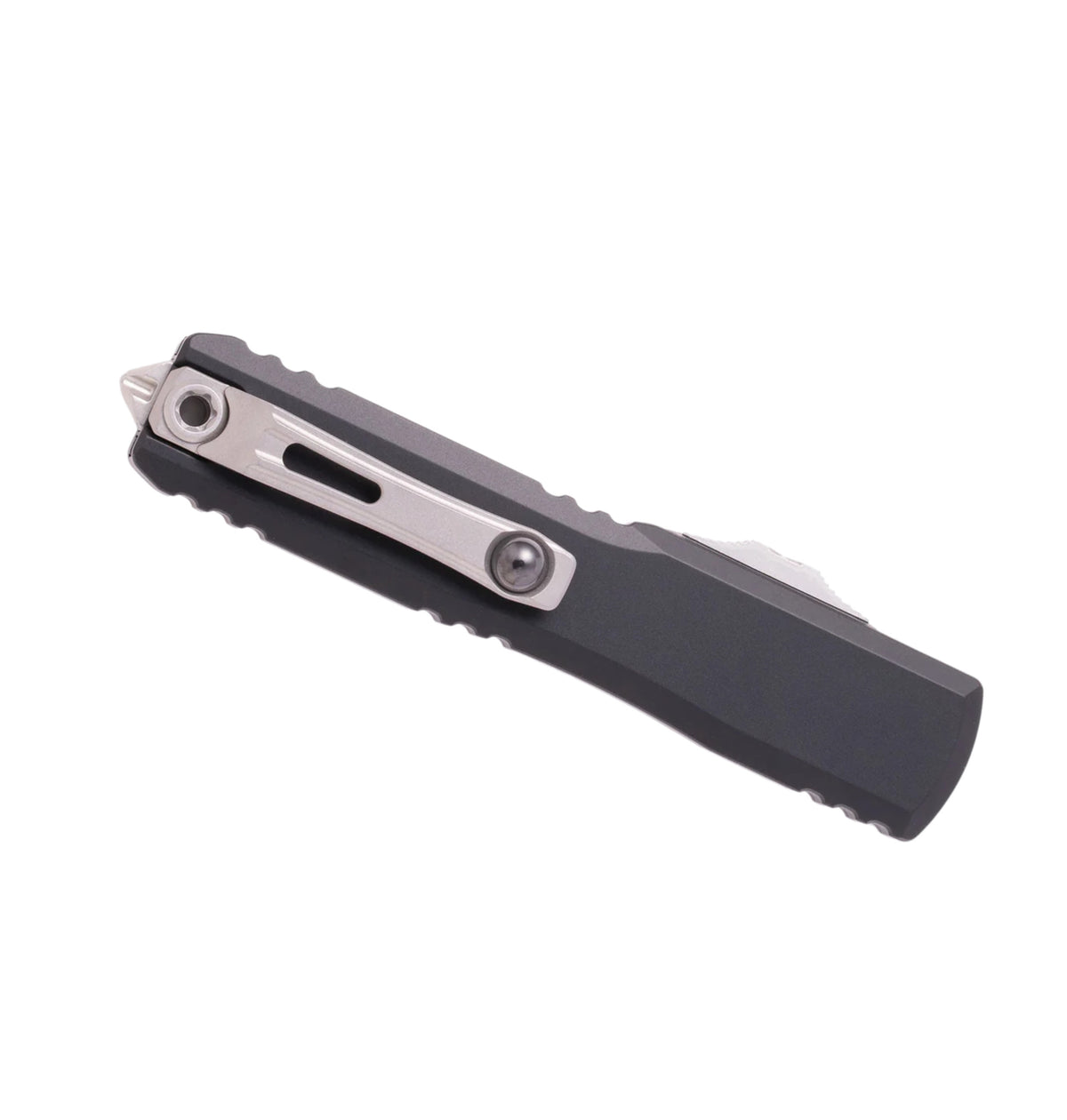 Microtech Ultratech Gen IV 11234-11 | Black Handle + T/E Part Serrated Stonewash Blade