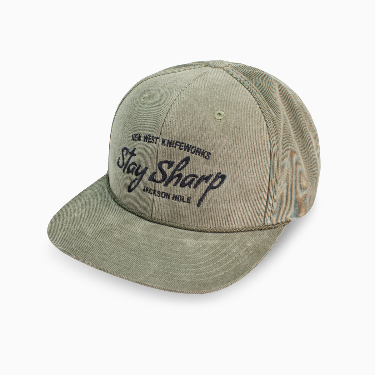 Olive Corduroy Hat | Stay Sharp Logo