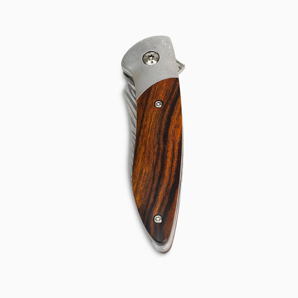 Glory Folder Semi-Custom #298 Ironwood - Dot Matrix Damascus - Heimskringla Damasteel