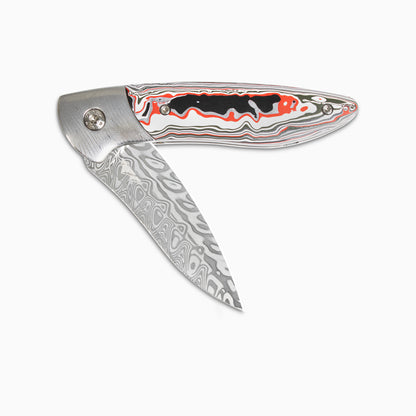 Glory Folder Semi-Custom #253 Detroit Agate - Herringbone Damascus - Aegiri Damasteel