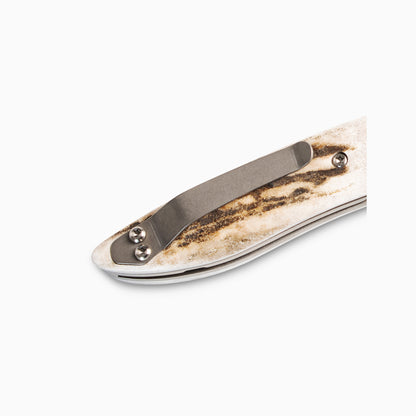 Glory Folder Semi-Custom #284 Elk Antler - Sharktooth Damascus - Aegir Damasteel