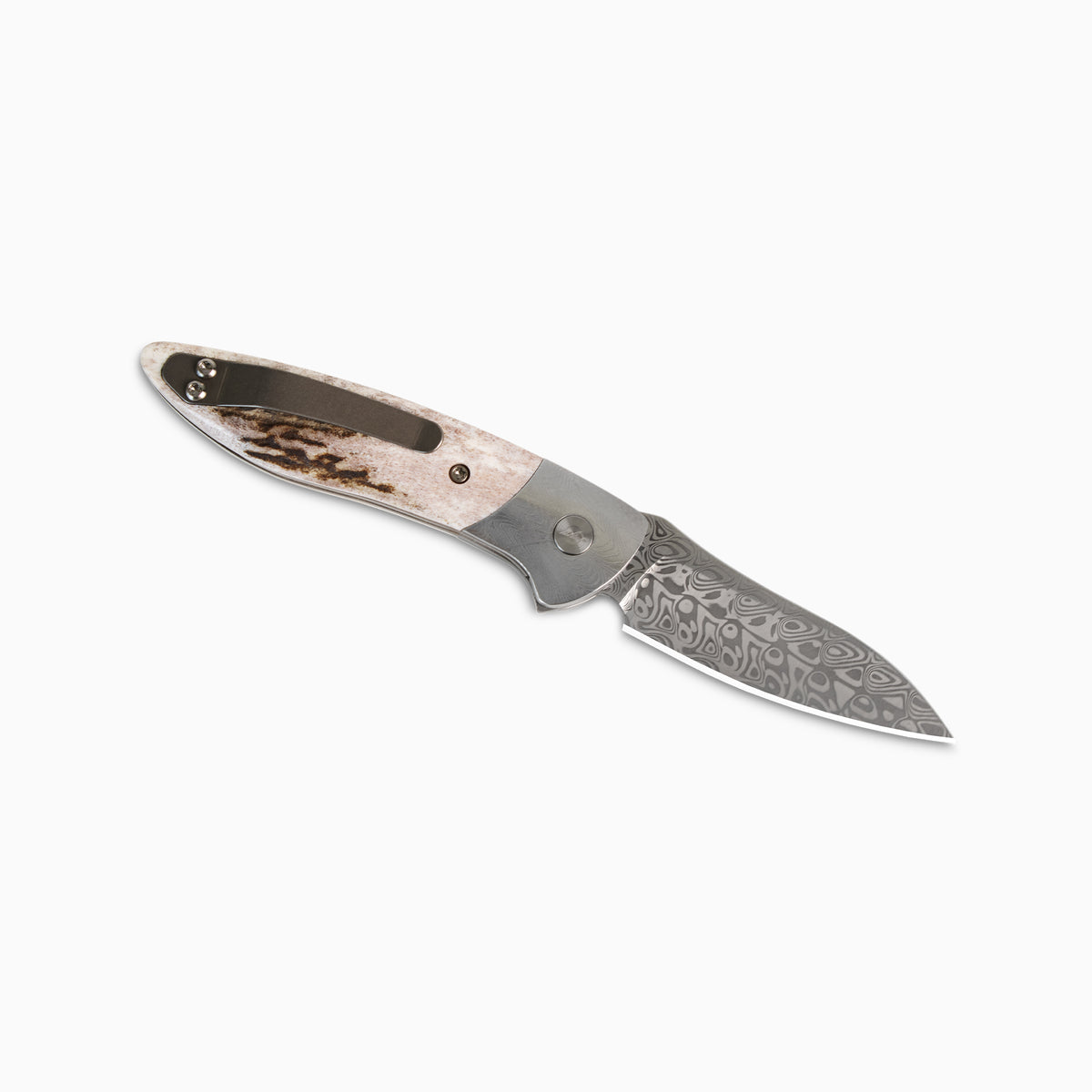 Glory Folder Semi-Custom #287 Elk Antler - Sharktooth Damascus - Aegir Damasteel