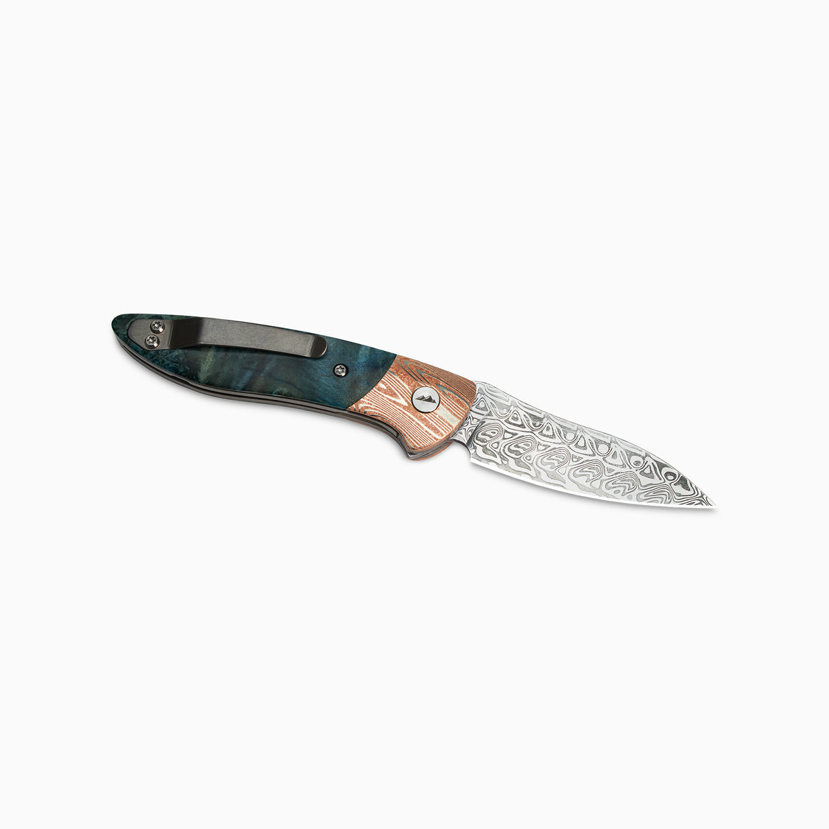 Glory Folder Semi-Custom #292 Hardwood Burl - Mokume Gane Damascus - Aegir Damasteel