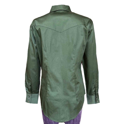 Rockmount - Women’s Green Diamond Pattern Embroidered Western Shirt