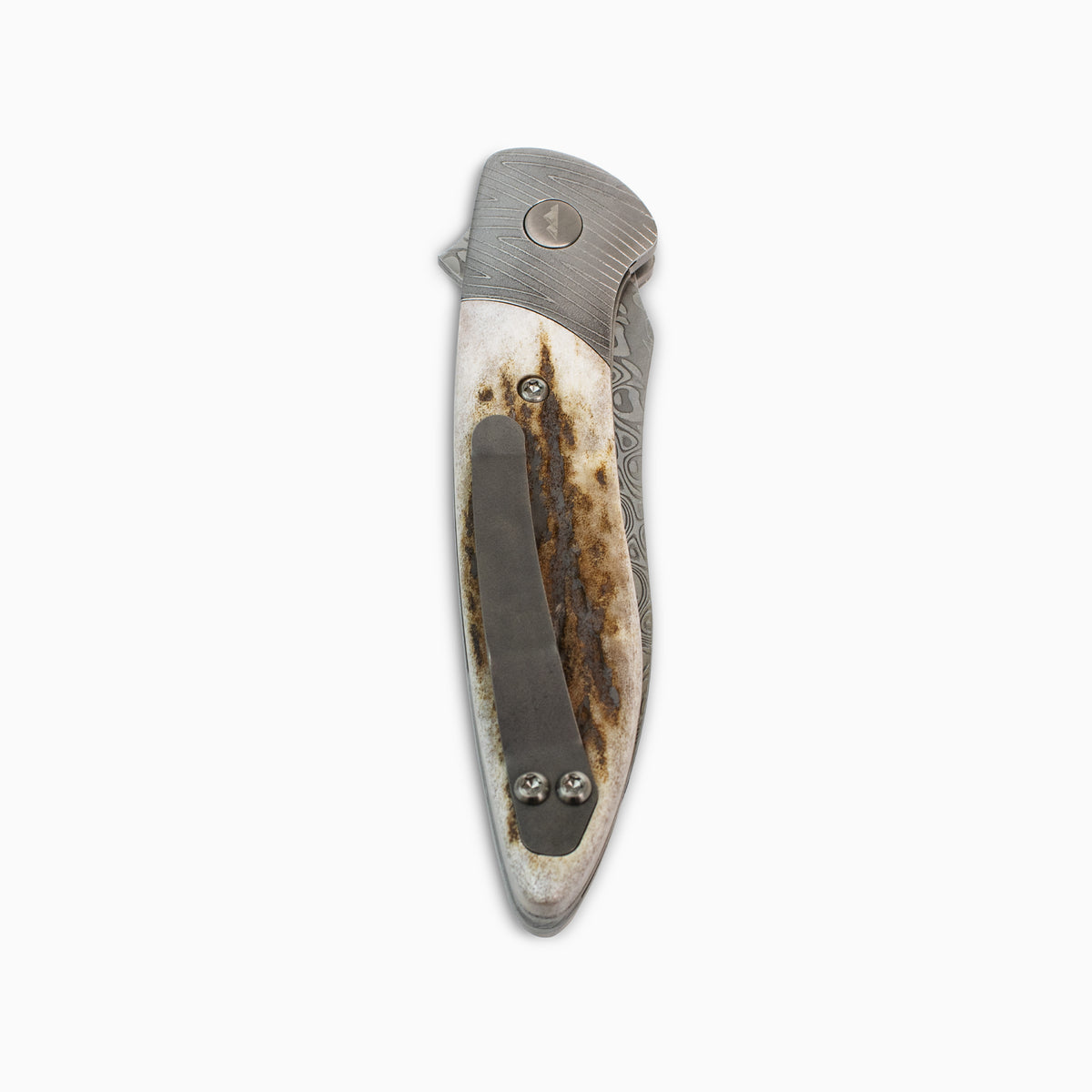 Glory Folder Semi-Custom #312 Elk Antler - Herringbone Damascus - Bifrost Damasteel