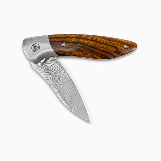 Glory Folder Semi-Custom #319 Ironwood - Herringbone Damascus - Heimskringla Damasteel