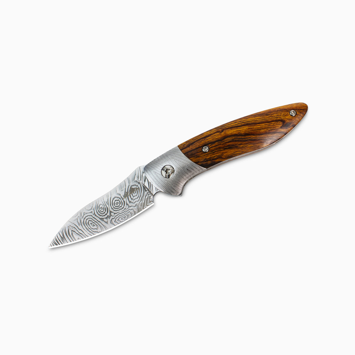 Glory Folder Semi-Custom #319 Ironwood - Herringbone Damascus - Heimskringla Damasteel