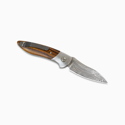 Glory Folder Semi-Custom #319 Ironwood - Herringbone Damascus - Heimskringla Damasteel