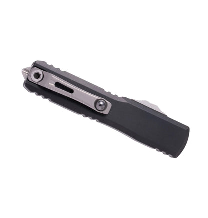 Microtech Ultratech Gen IV 11224-11 | Black Handle + D/E Stonewash Part Serrated Blade