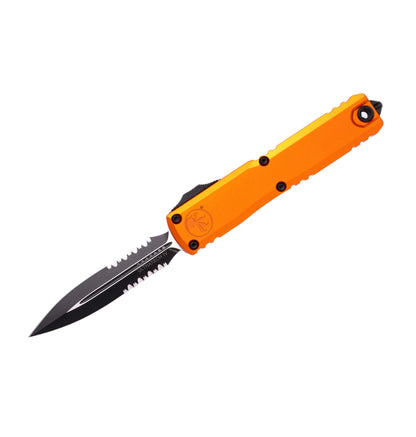 Microtech Ultratech Gen IV 11224-2OR | Orange Tactical Handle + D/E Black Part Serrated Blade