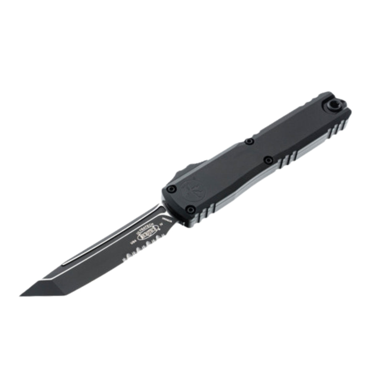 Microtech Ultratech Gen IV 11234-2T | Black Tactical Handle + T/E Black Part Serrated Blade