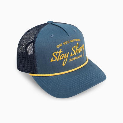Navy Trucker Hat | Stay Sharp Logo