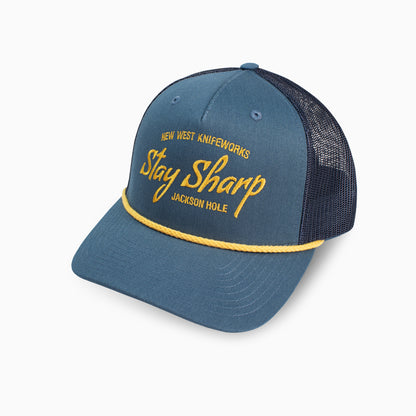 Navy Trucker Hat | Stay Sharp Logo