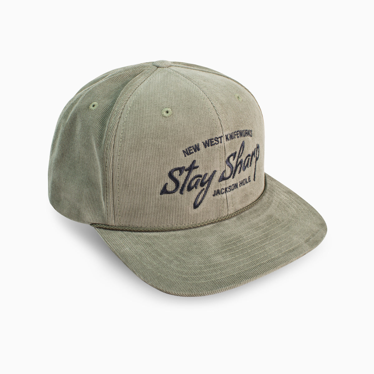 Olive Corduroy Hat | Stay Sharp Logo