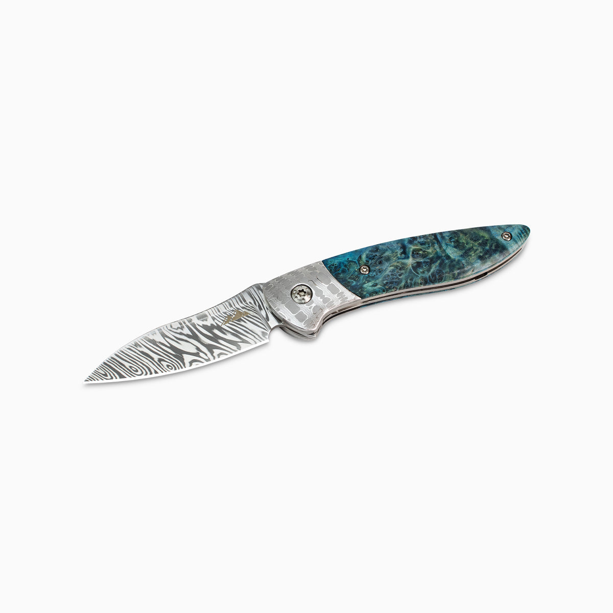 Glory Folder Semi-Custom #295 Box Elder Burl - Reptilian Damascus - Heimskringla Damasteel