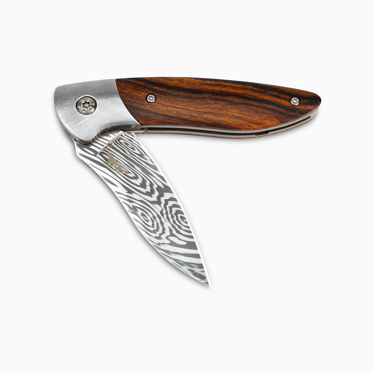 Glory Folder Semi-Custom #298 Ironwood - Dot Matrix Damascus - Heimskringla Damasteel