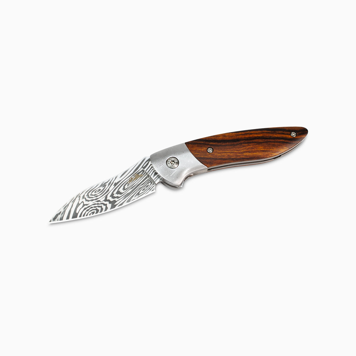 Glory Folder Semi-Custom #298 Ironwood - Dot Matrix Damascus - Heimskringla Damasteel