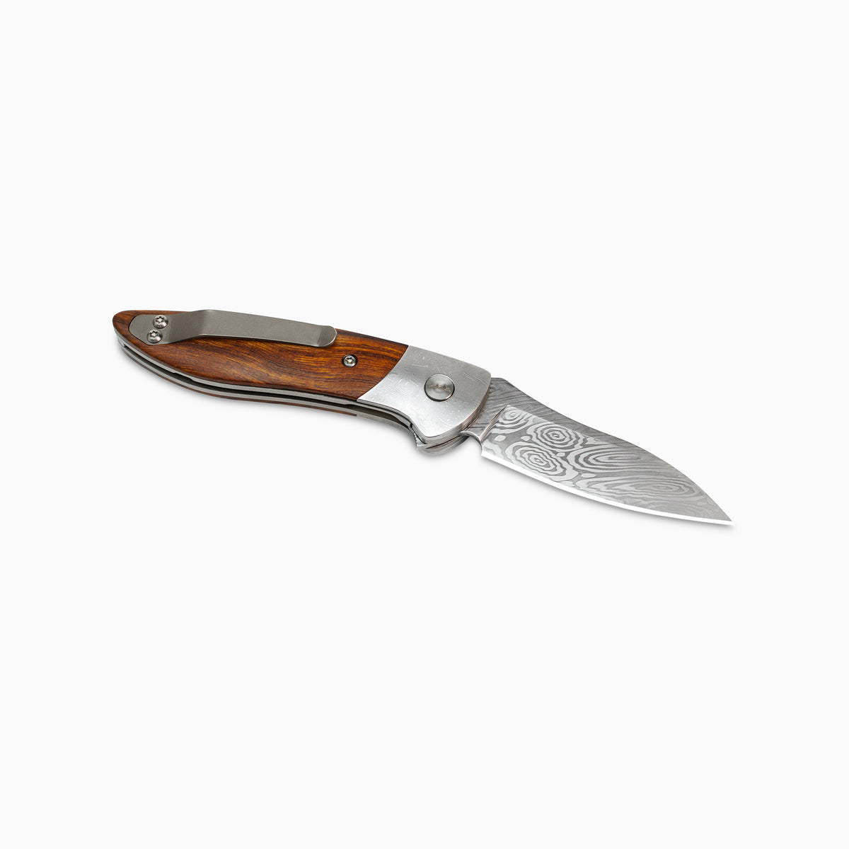 Glory Folder Semi-Custom #298 Ironwood - Dot Matrix Damascus - Heimskringla Damasteel
