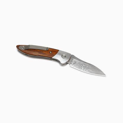 Glory Folder Semi-Custom #298 Ironwood - Dot Matrix Damascus - Heimskringla Damasteel