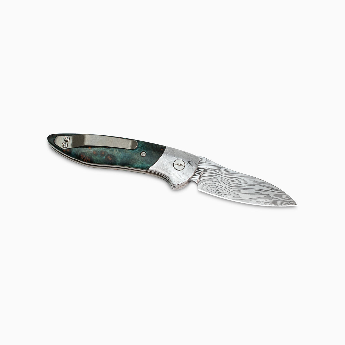 Glory Folder Semi-Custom #300 Hardwood - Dot Matrix Damascus - Heimskringla Damasteel